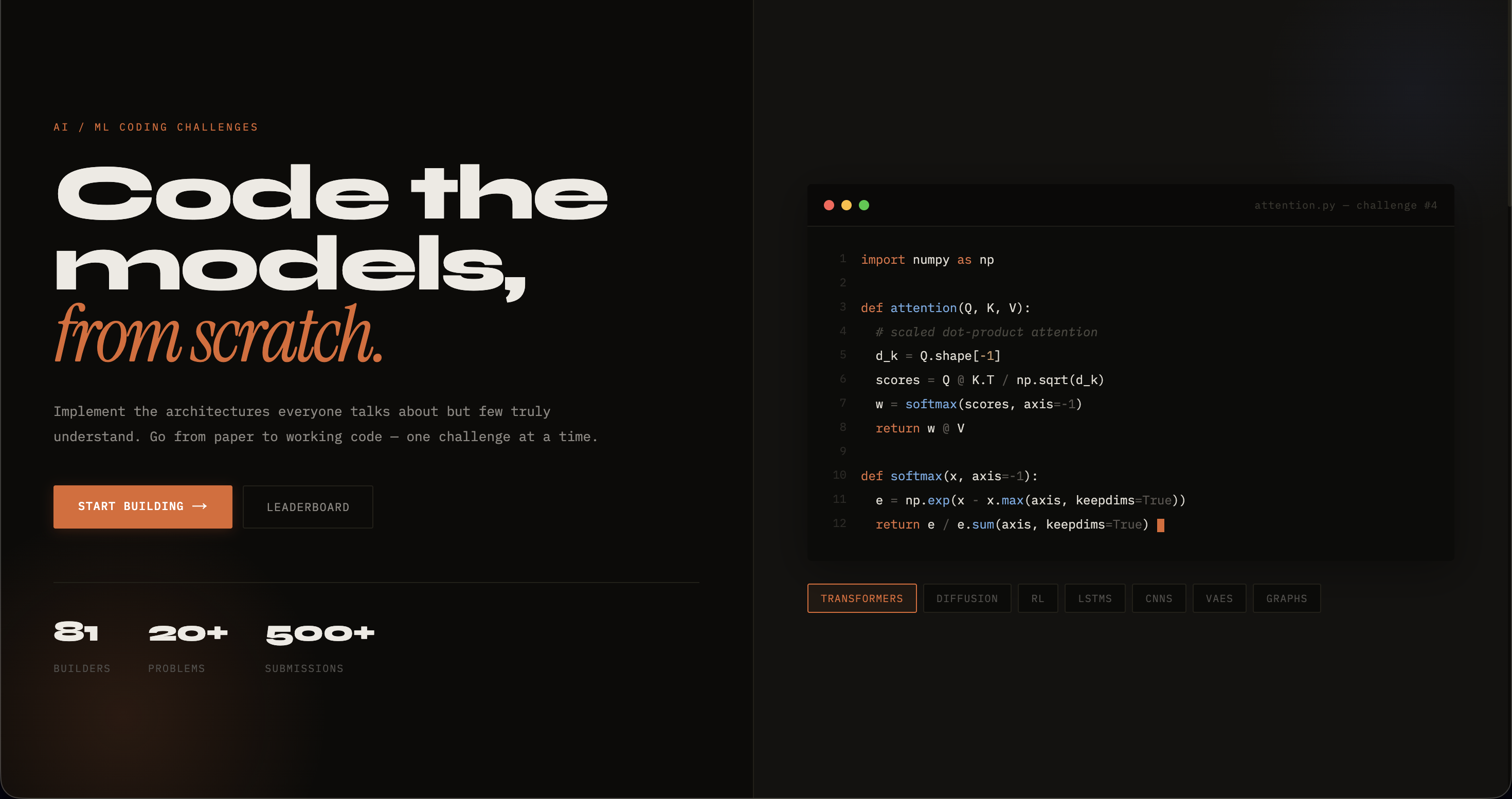 buildml - AI/ML Coding Challenges